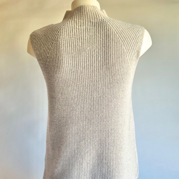 New Wilfred Aritzia Mock Neck Grey 100% Wool Sleeveless Sweater Size M - Picture 6 of 12